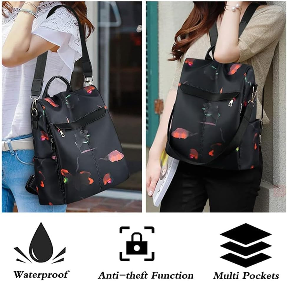 Backpack Purse for Women Mini Anti-Theft Bag Waterproof Nylon Backpack Stylish Large Capacity Travel Bag